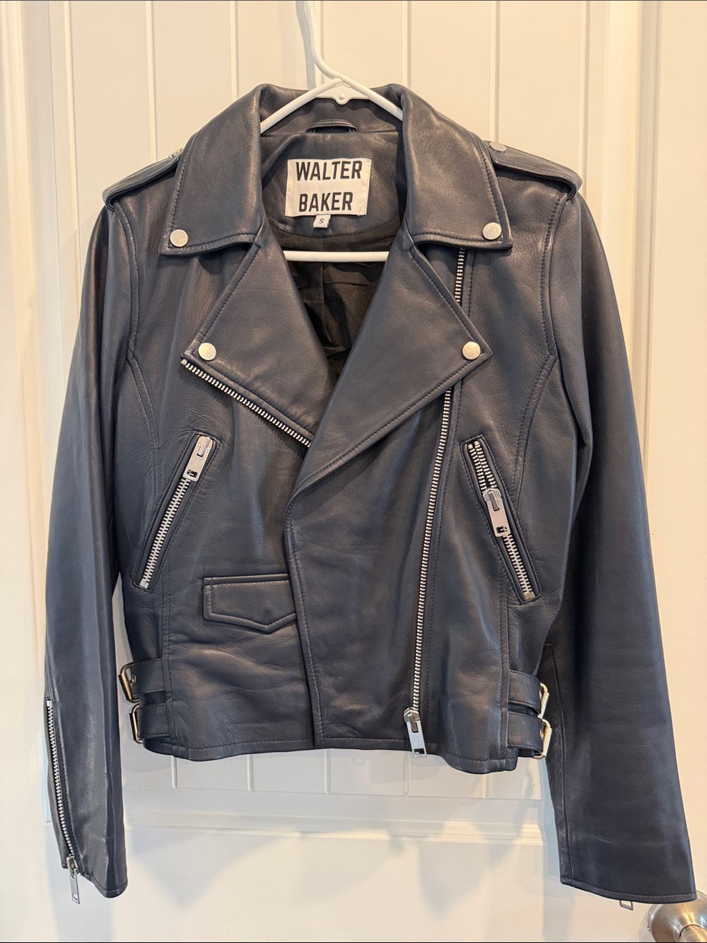 Walter Baker Black Leather Biker Jacket